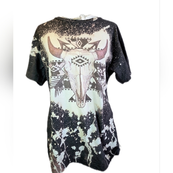 Tultex Tops - Tultex Gray and Cream Splatter T-Shirt